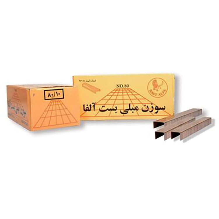 سوزن منگنه مبلی بست الفا سایز 80/16کارتن کامل ۲۸ عددی